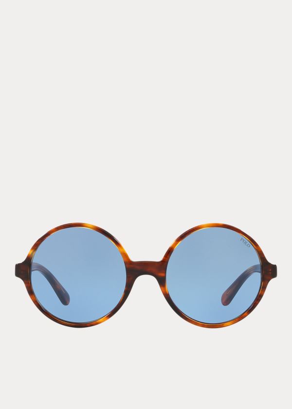 Gafas De Sol Polo Ralph Lauren Mujer Azules / Leopardo - Oversize Round - CBGQH2476